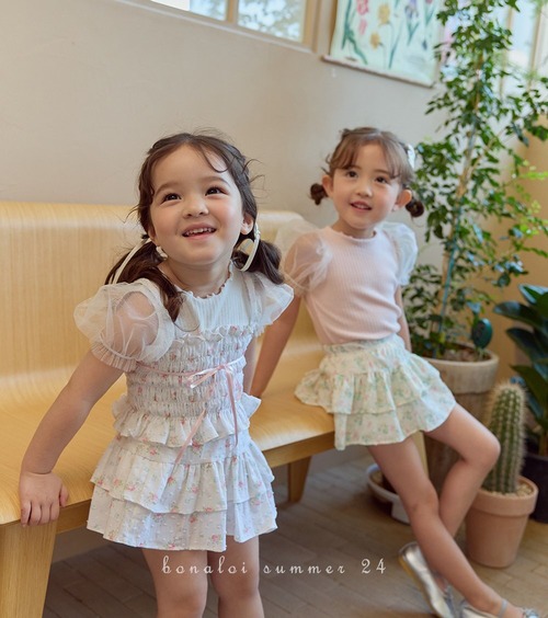 ラスト1 pinkL【即納】<Bonaloi>  Ellen 2-tier skirt