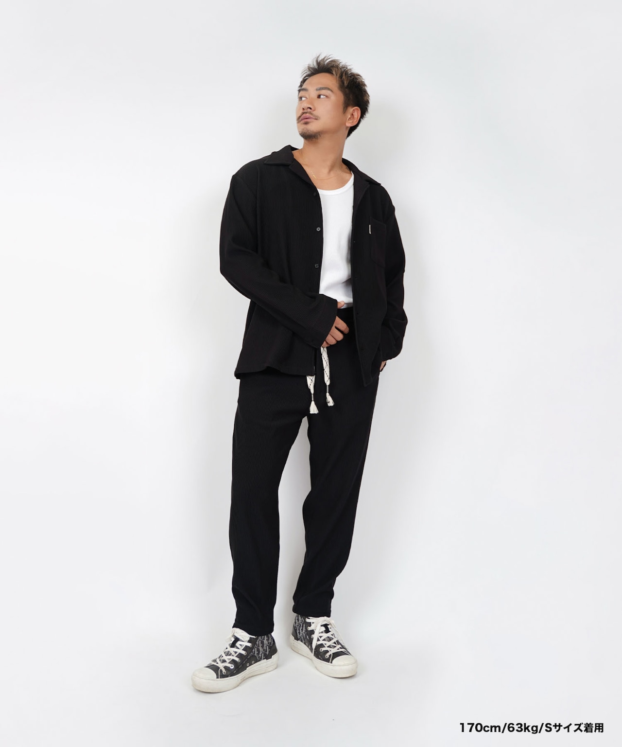 【#Re:room】STRETCH PLEATS TAPERED PANTS［REP241］