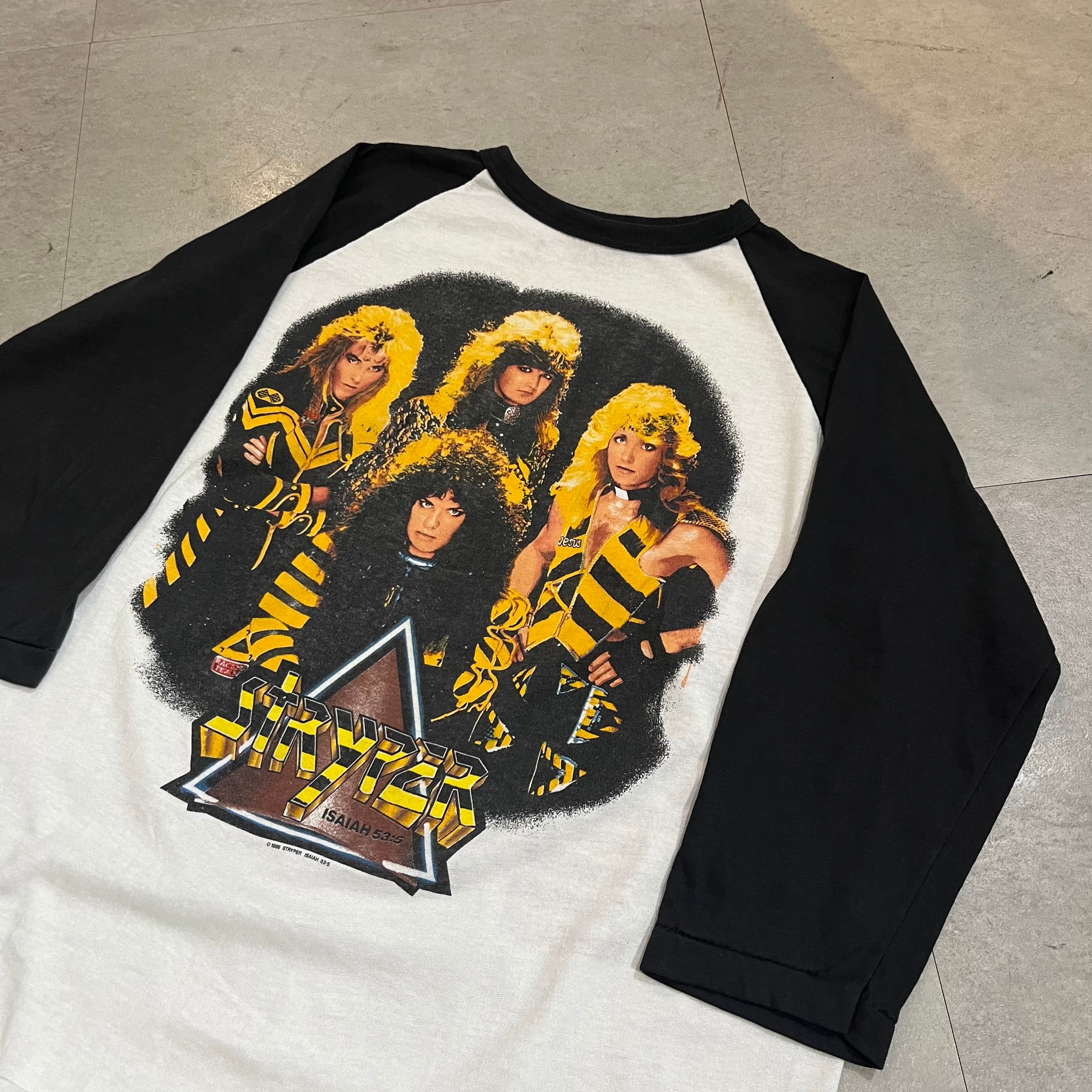 80年代 USA製 size : L【 STRYPER 】ストライパー ラグランスリーブ ラグランTシャツ バンドTシャツ メタルバンド バンT  ロック ツアーT アメカジ 古着 古着屋 高円寺 ビンテージ