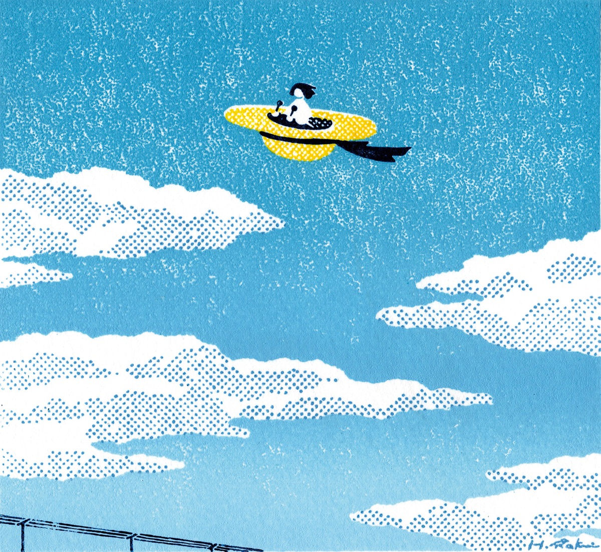 l*a様 しろ先生 版画作品 「ハナカンムリ」 l*a様 しろ先生 版画作品