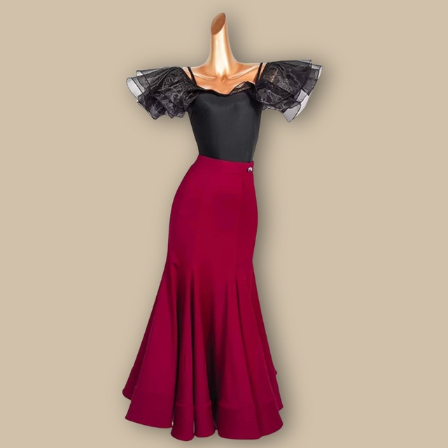 ディープスリット マーメイド エレガント ダンススカート 2col D00592
