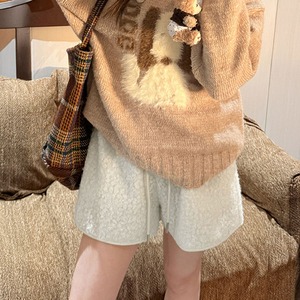 ショートパンツ ボア レディース 韓国 秋冬 もこもこ ルームパンツ おしゃれ 大人 かわいい 起毛 ウエストゴム ハイウエスト 柔らかい 暖かい 大人可愛い 大人女子