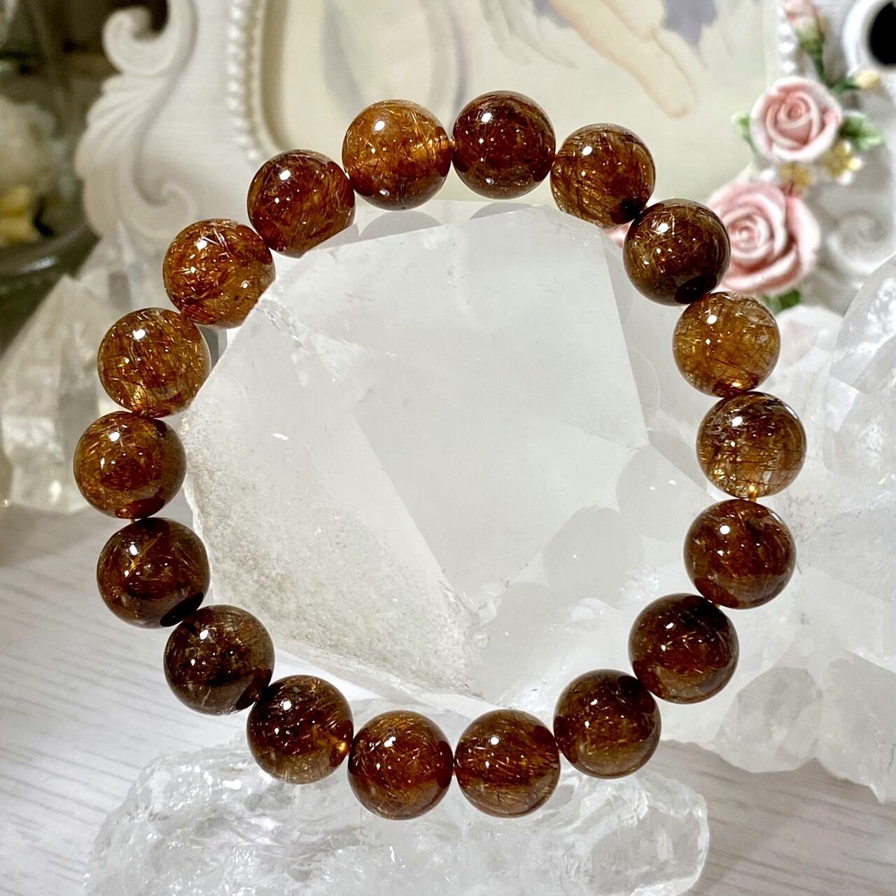 ブラウン ルチルクォーツ 10mm SS】ブラウンルチルクォーツ