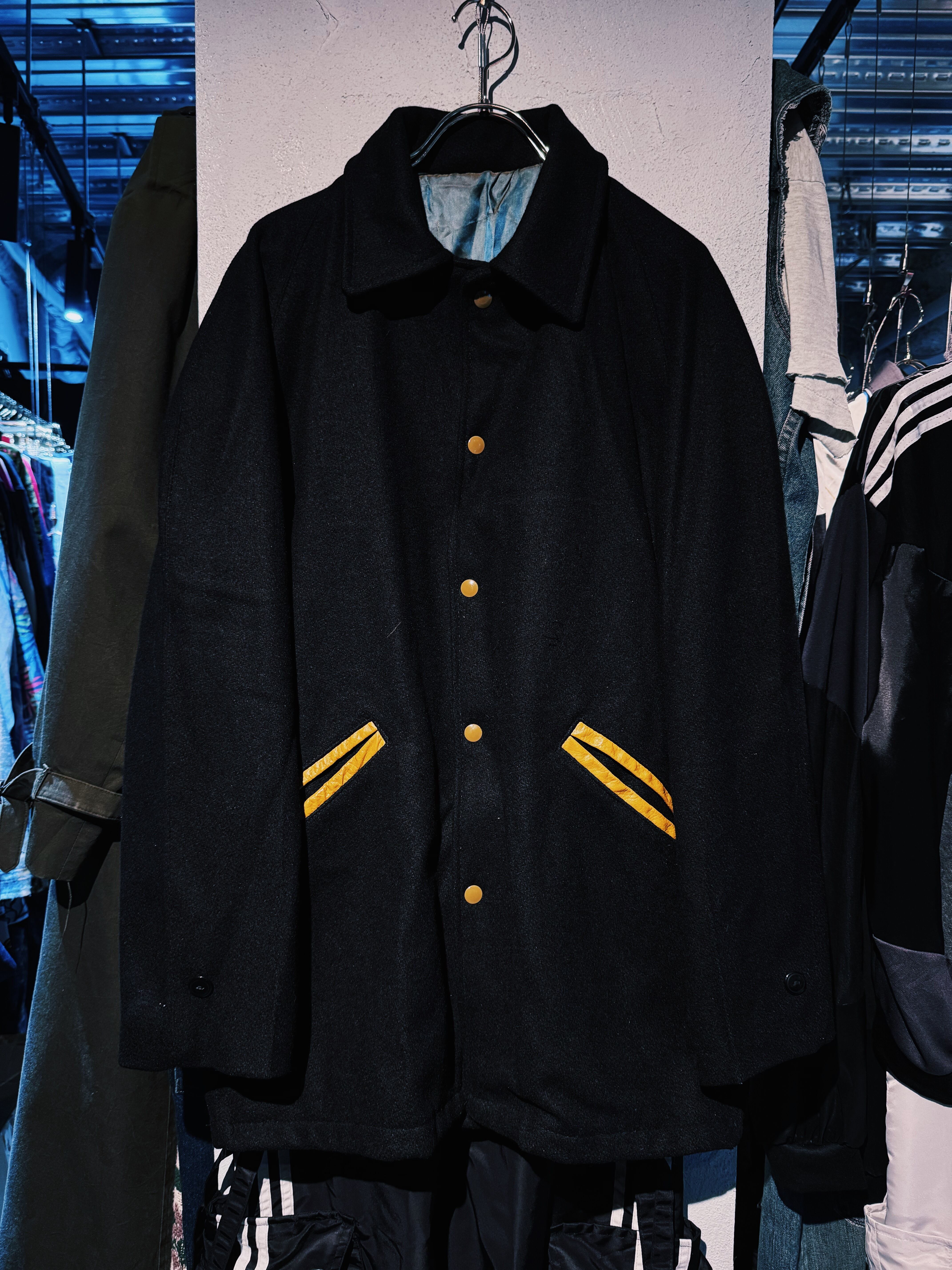 【D4C】60's vintage yellow color switching wool fabric botao design stadium jacket