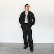 OLD JOE / ORIGINAL PRINTED OPEN COLLARSHIRTS (Square Dot) Long-sleeve