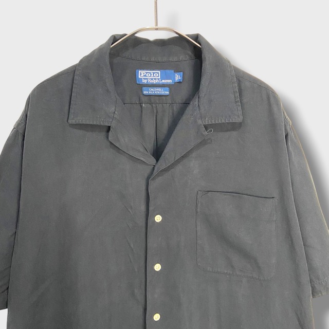 ラルフローレン　CALDWELL シルクコットンオープンカラーシャツ　ポニーなし