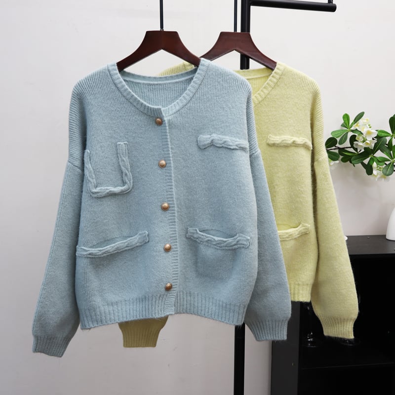 【tops】丸首ニットトップス Q6495