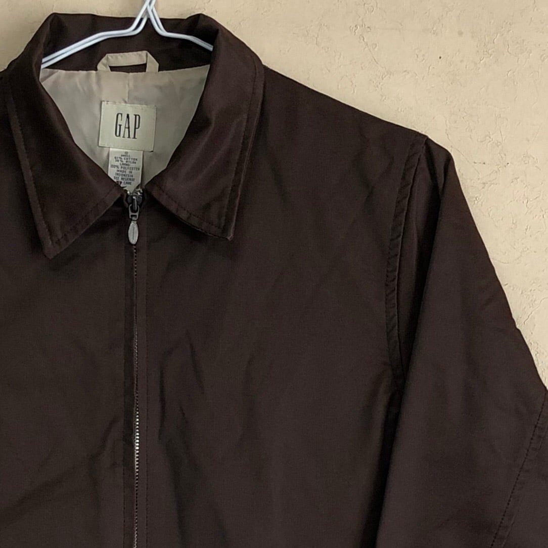 Sサイズ】GAP 90s コーチジャケット ジップアップ 焦げ茶 綿ナイ Sサイズ】GAP 90s コーチジャケット ジップアップ 焦げ茶 綿ナイ