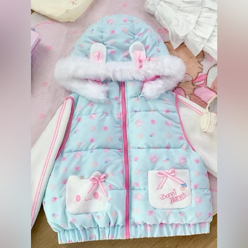ゆめかわ♡袖の取り外し可能なうさ耳ジャケット　jya32
