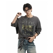 VINTAGE ストリート ヘンリーネック ロングTシャツ T2018