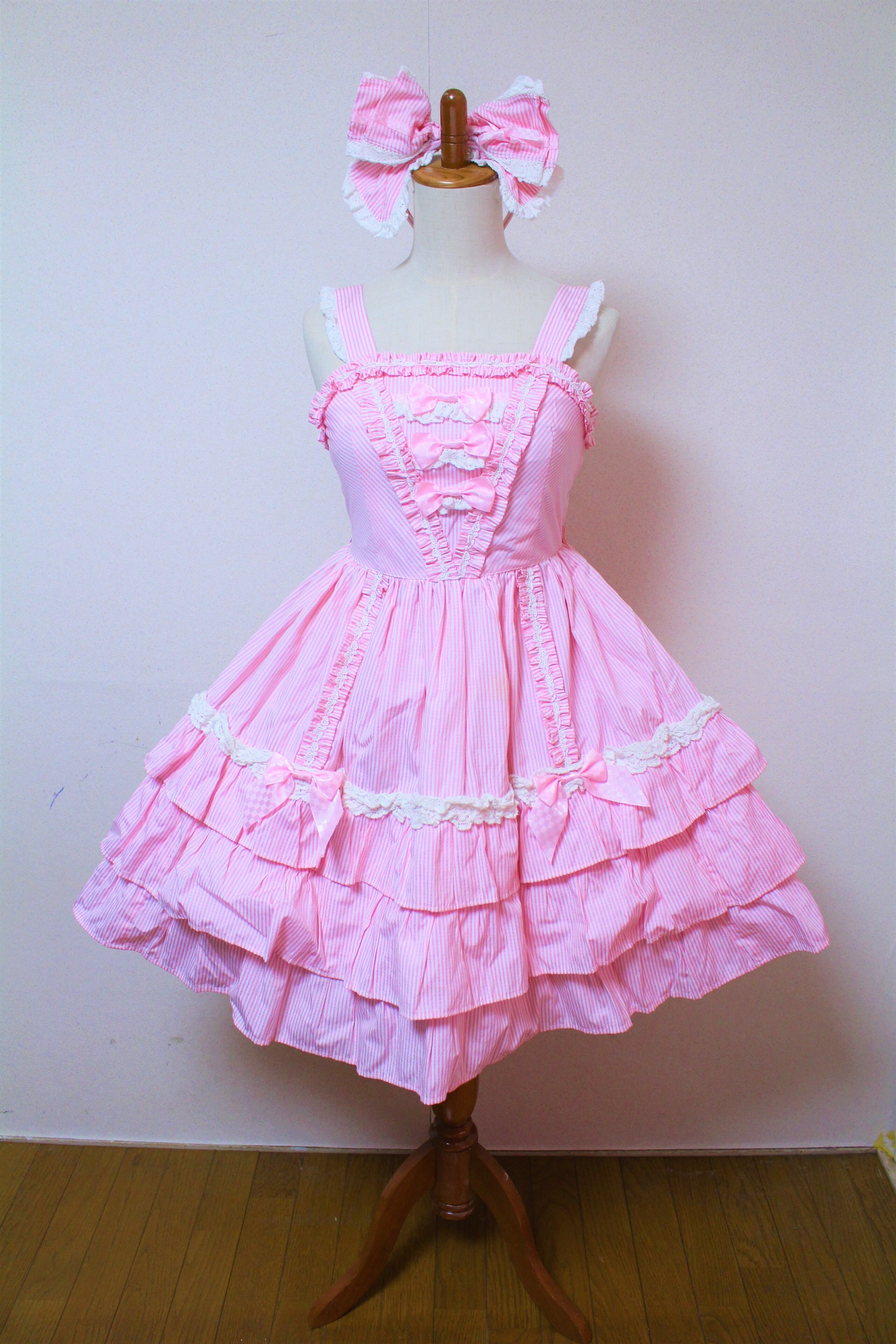 BABY, THE STARS SHINE BRIGHT キャンディストライプJSK カチューシャSET