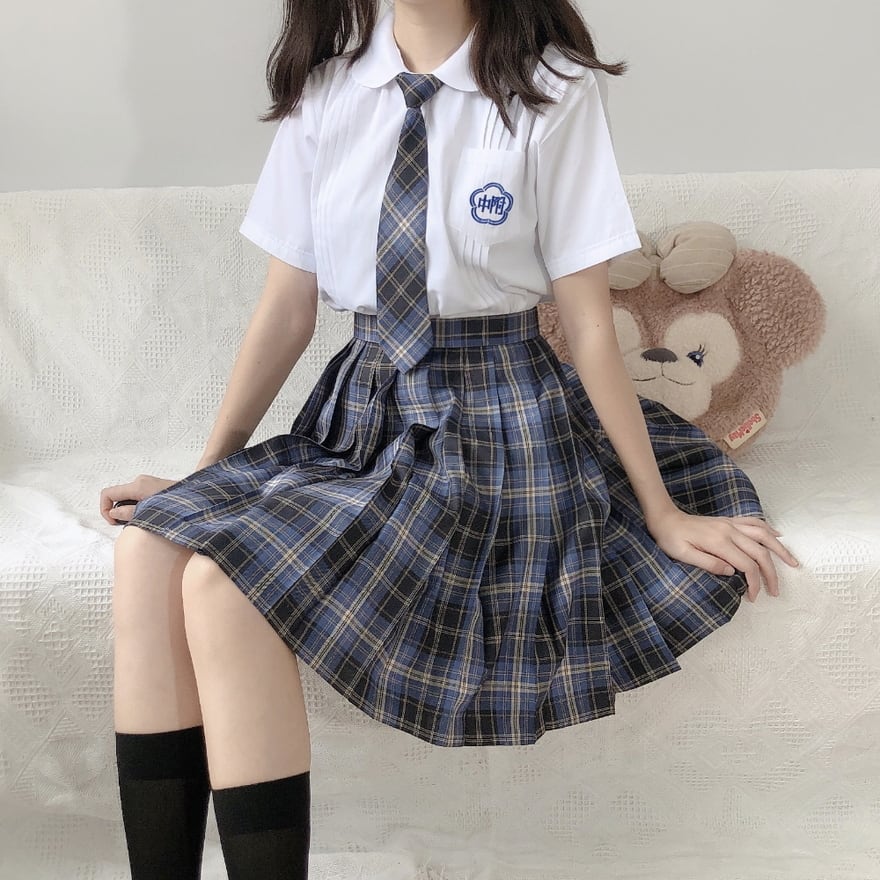 サブカル 服 地雷系 通販 梦梦の工作室シリーズ プリーツ スカート ソフトロリータ チェック柄 制服 おちゃめ かわいい 学園風