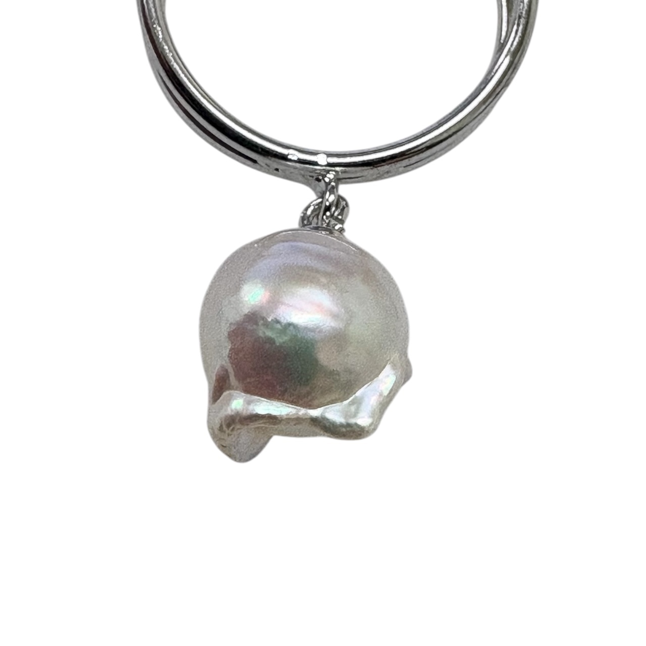 【限定1本】世界にひとつだけのツノ型バロックあこや真珠イヤーカフ|シルバーSV925ロジウムメッキ|7mmパール|一点ものジュエリー