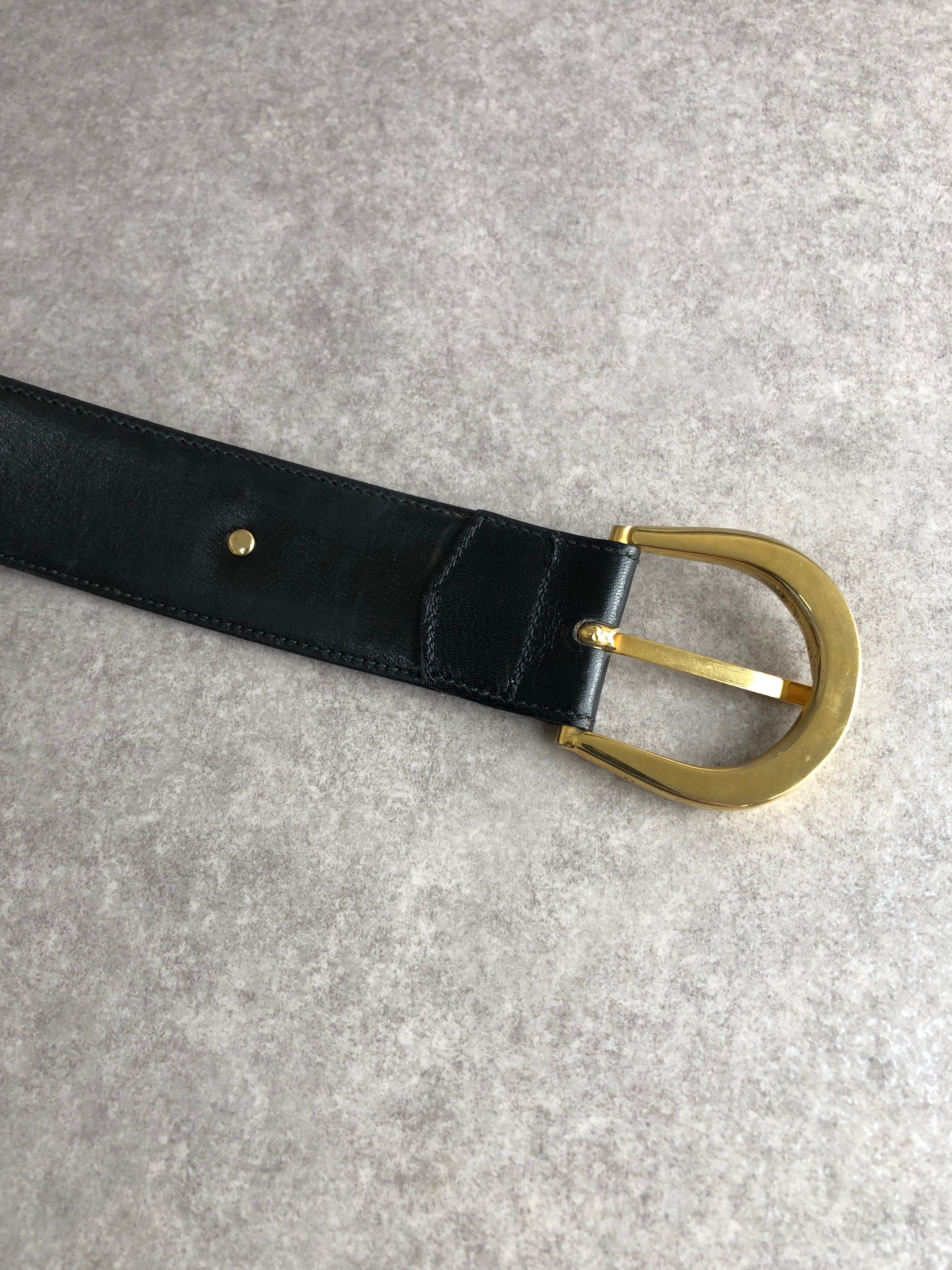 CELINE セリーヌ ベルト ブラック ブラゾン レザー vintage