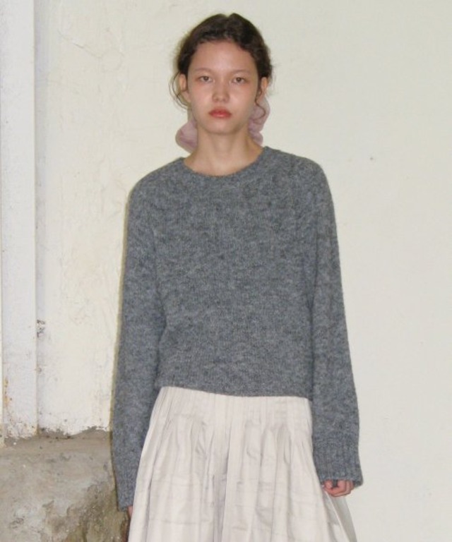 [SINOON] MIXED PULLOVER KNIT (MELANGE GREY)
