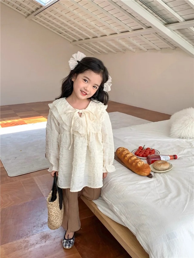 【取寄】くしゅくしゅフリルリボンのハイセンスなガーリーブラウス