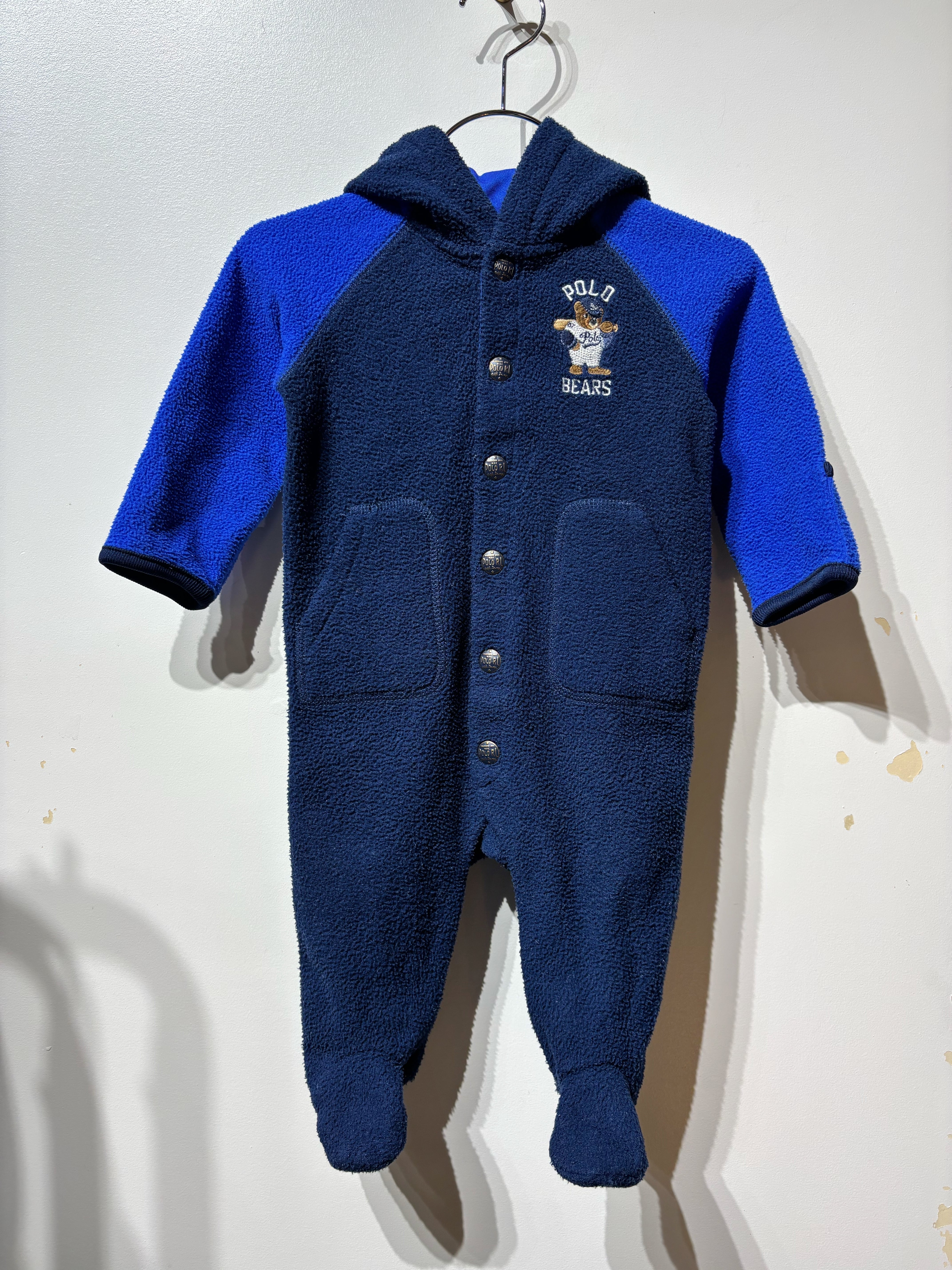 (KD627)65−70cm POLO BEARS fleece coverall