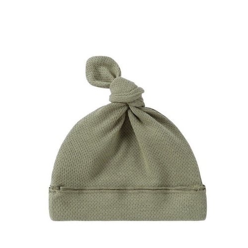 Organic Knotted Hat [ Moss(Pointelle) ] / SUSUKOSHI      [ススコシ オーガニック 帽子 ベビー服 新生児]