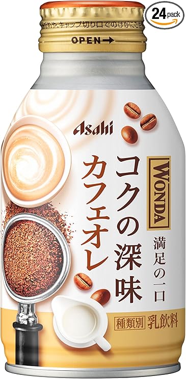 アサヒ飲料 ワンダ コクの深味 カフェオレ ボトル缶 260g×24本