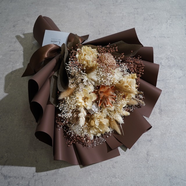 ドライフラワーの花束 Mサイズ ブラウン M-358≪限定１点≫