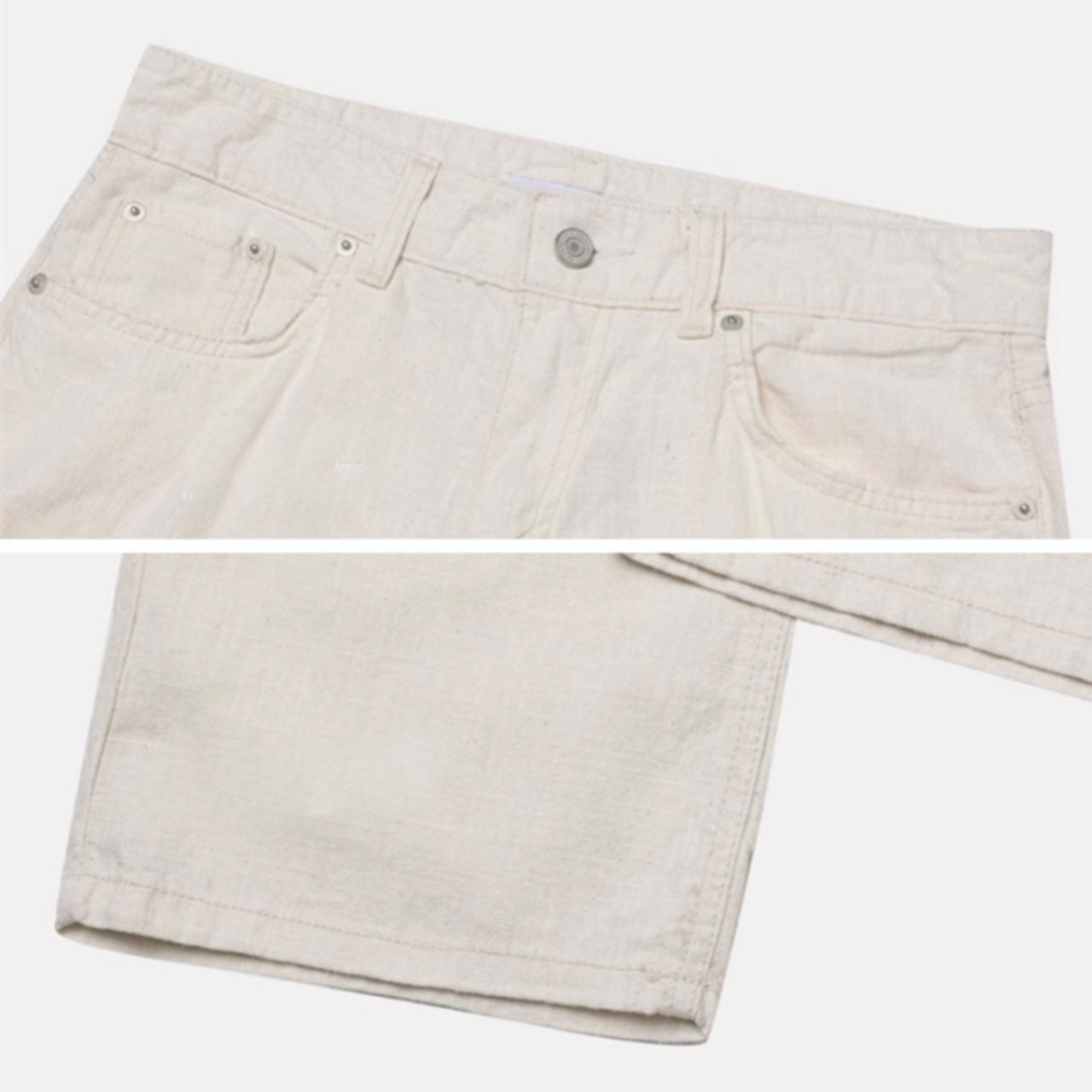 リネンライク薄軽ストレートカジュアルパンツ　0748