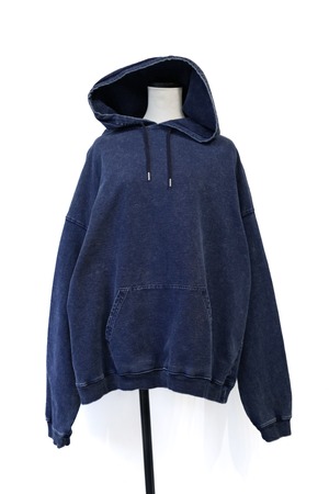 【Nora Lily】Denim-Look Pullover Sweat Hoodie-/Washed Blue