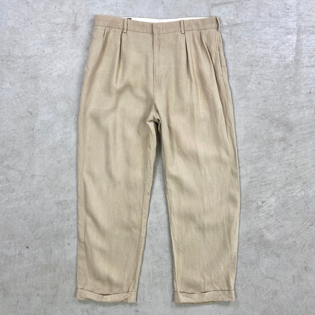 90s Polo Ralph Lauren 2タック リネン ワイドスラックス 90年代 Polo by Ralph Lauren ポロバイラルフローレン 2タック リネン