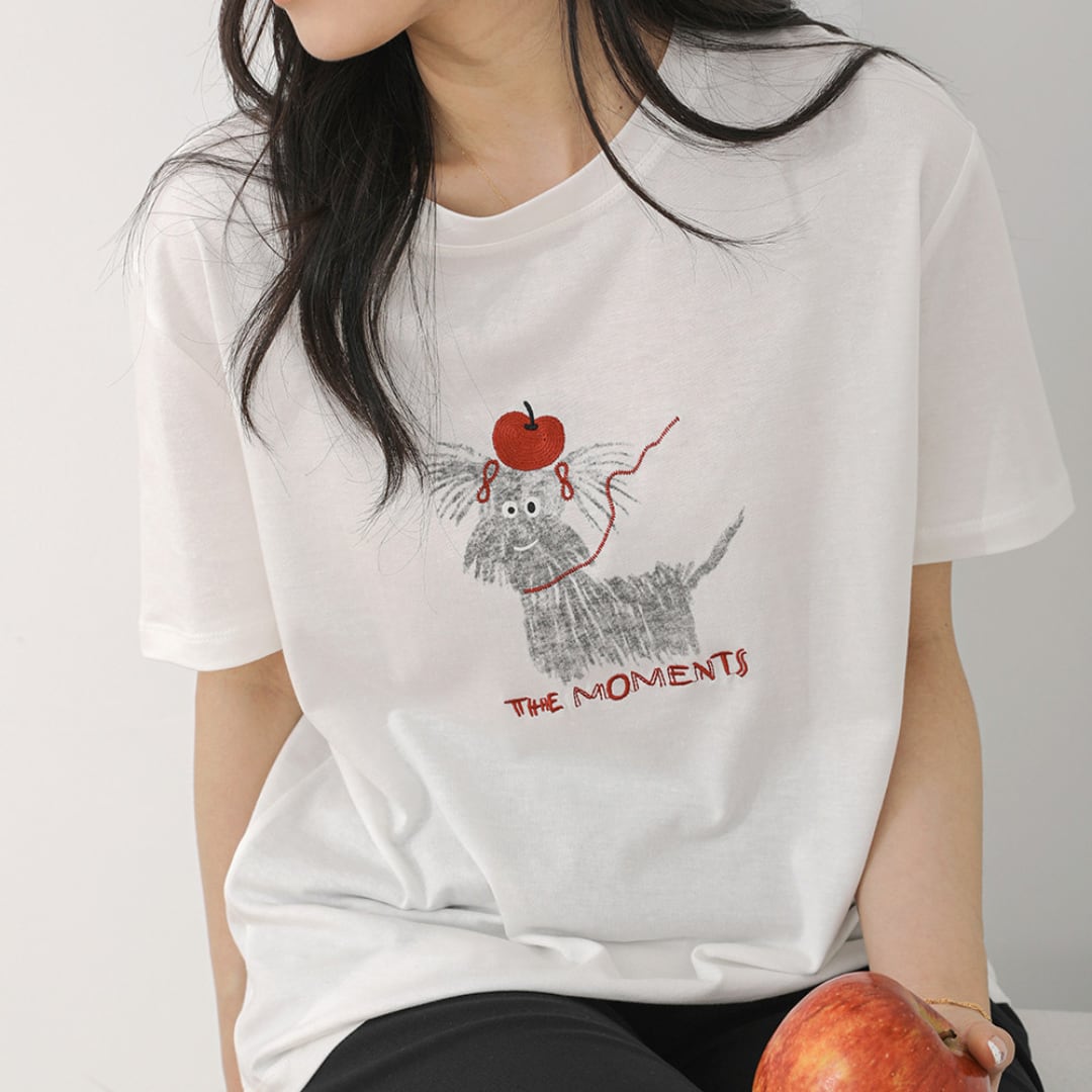 embroidered graphic short sleeve tshirt