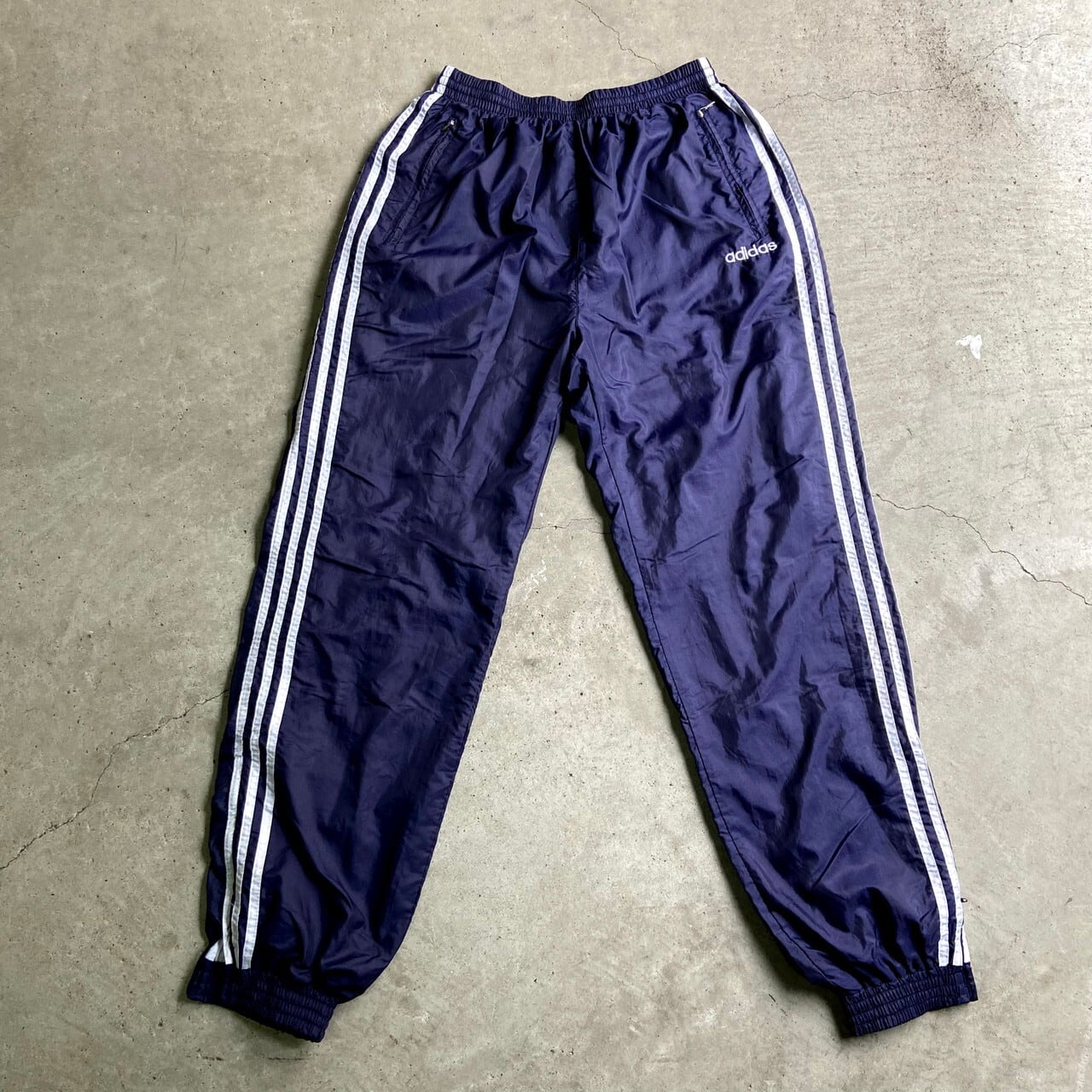 ◎【XL相当】90's adidas ナイロンパンツ　アディダス　ネイビー