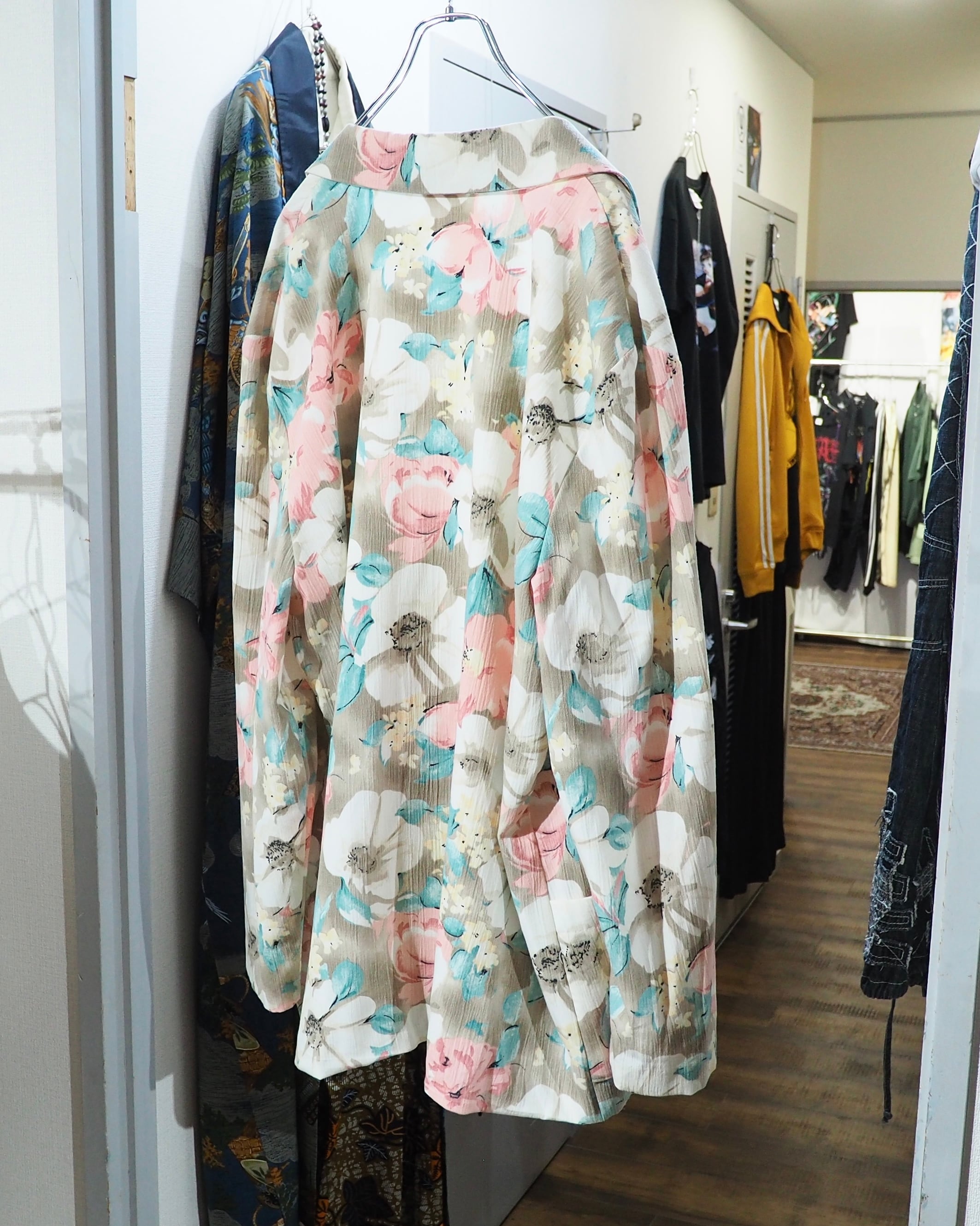 Beautiful Flower pattern vintage loose Easy Tailored Jacket