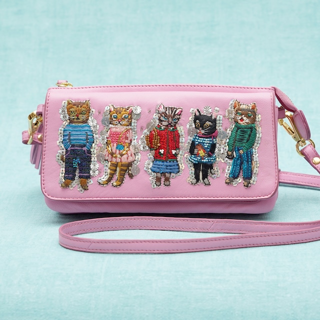 お財布ポシェット Nathalie Lete Cats(pink)