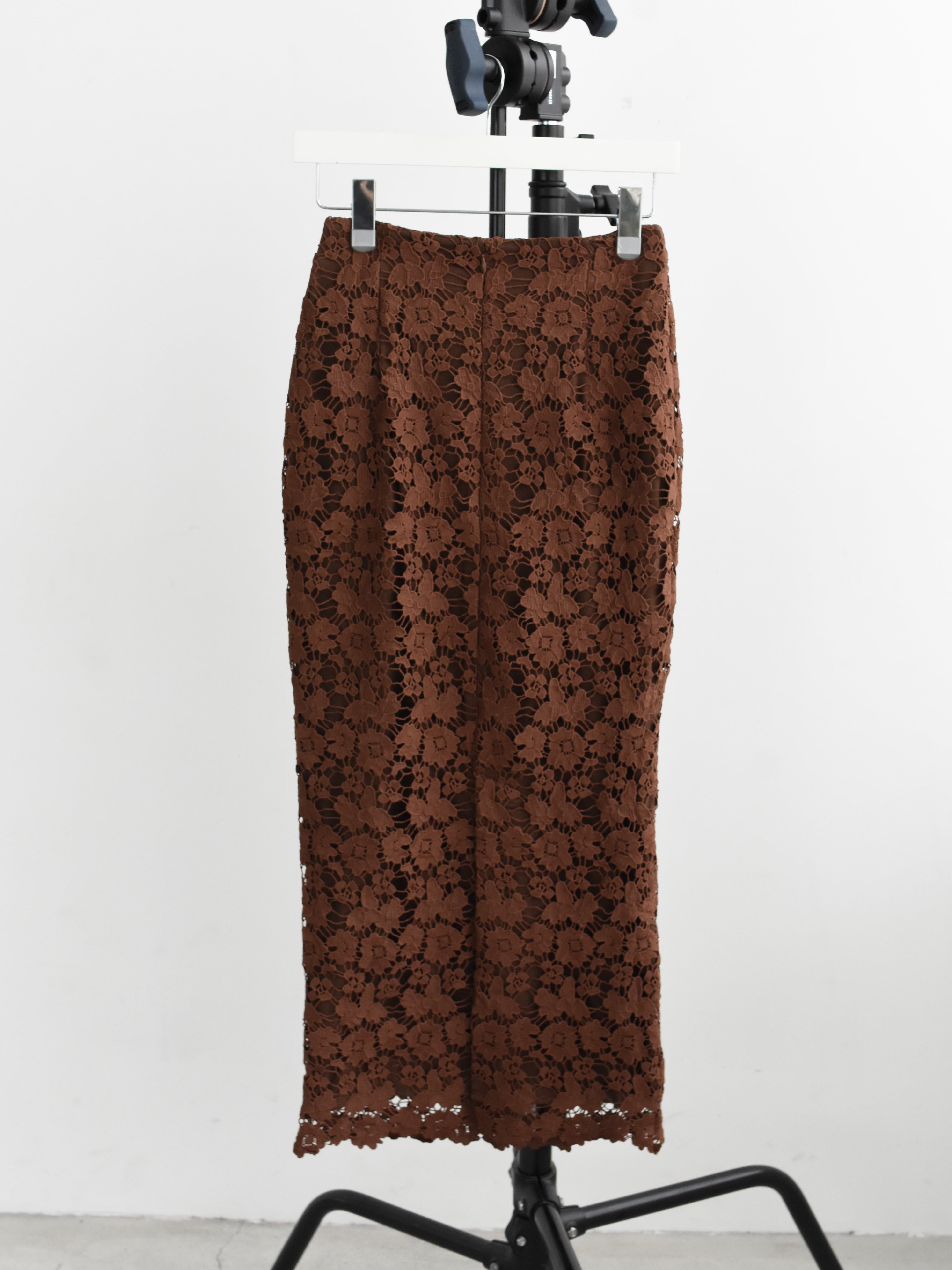 lace pencil long skirt（brown）