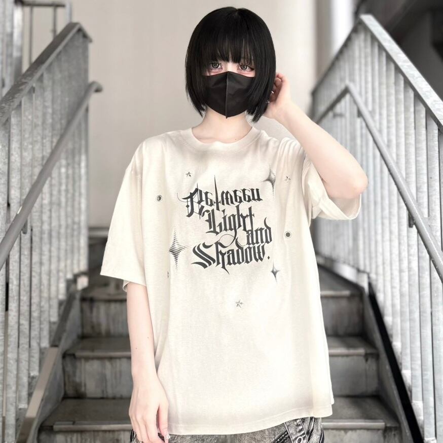 【CANDY SELECT 】SHINE PTスプレー加工Tシャツ 235573 カットソー グランジ  トップス ストリート 地雷 サブカル ブランド ユニセックス