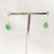 プルンとした翡翠を耳元に！ 若草色 フックピアス＆イヤリング A貨翡翠 jd_mm1042