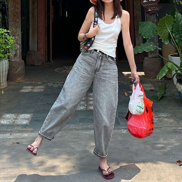 denim cocoon pants S0724