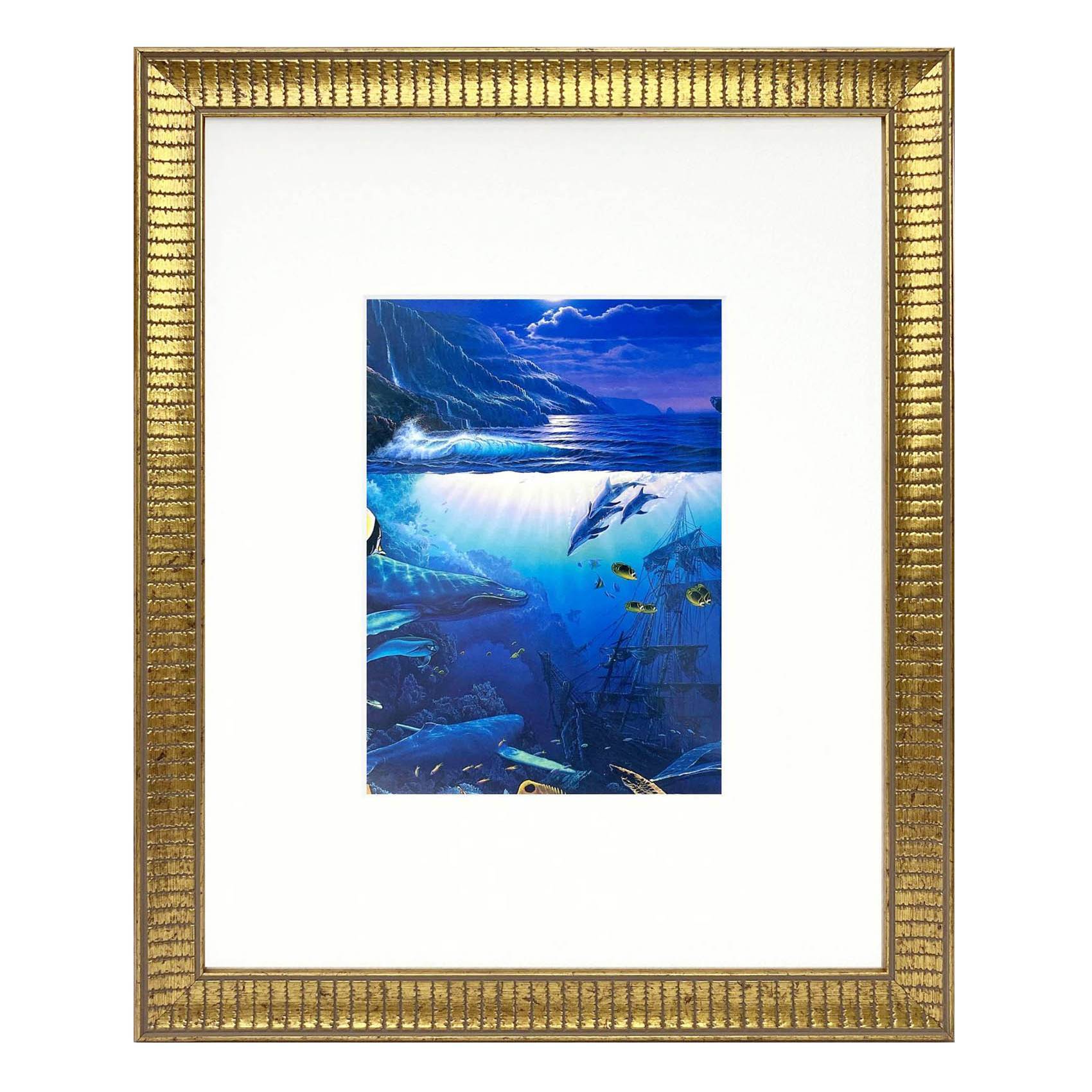ラッセン ミニアート「マウイ ホエール ソング」額縁 2種展開 絵画 インテリア雑貨 ラッセンポスター マリンアート