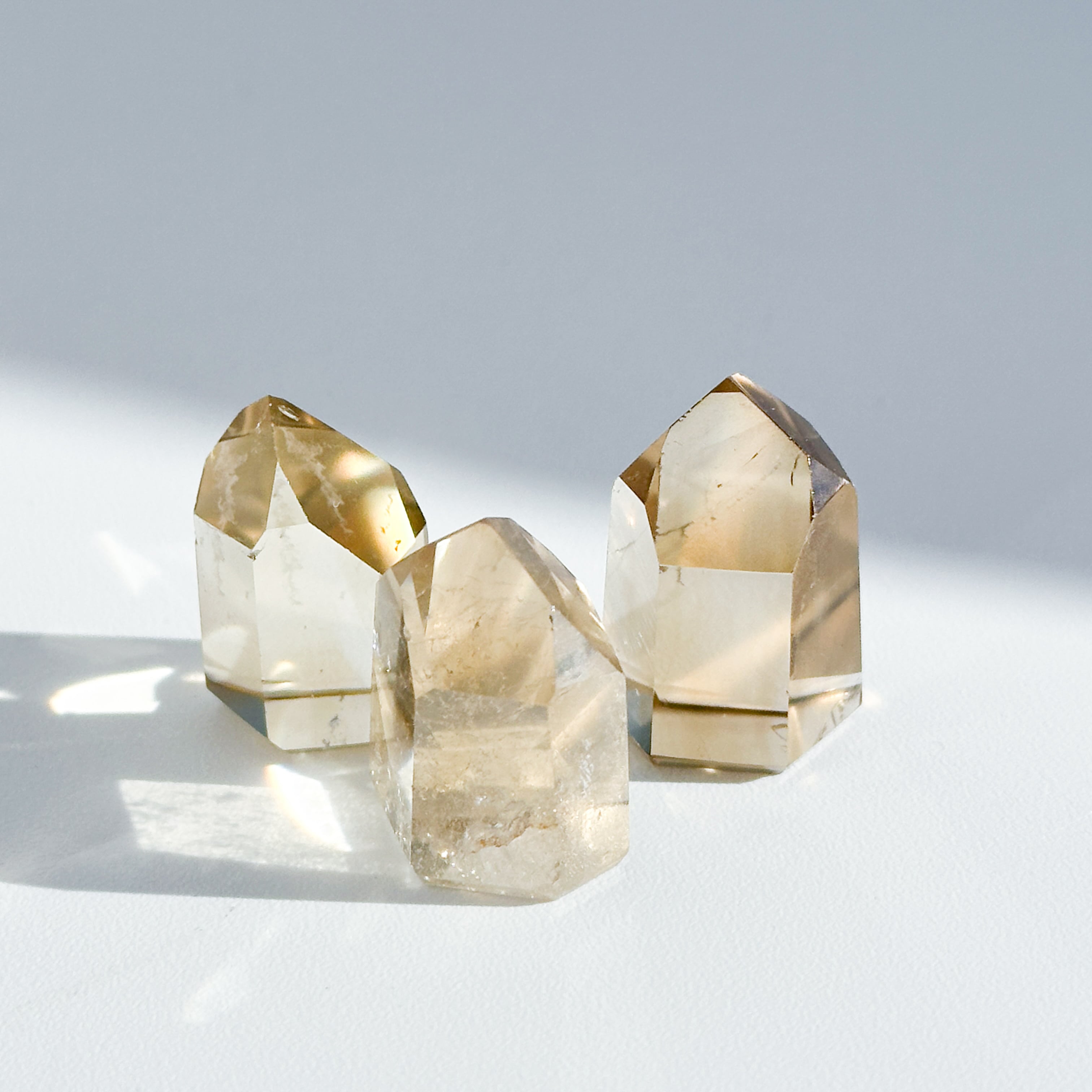 シトリン（黄水晶） タワー3個set 12◇ Citrine ◇ 天然石・鉱物
