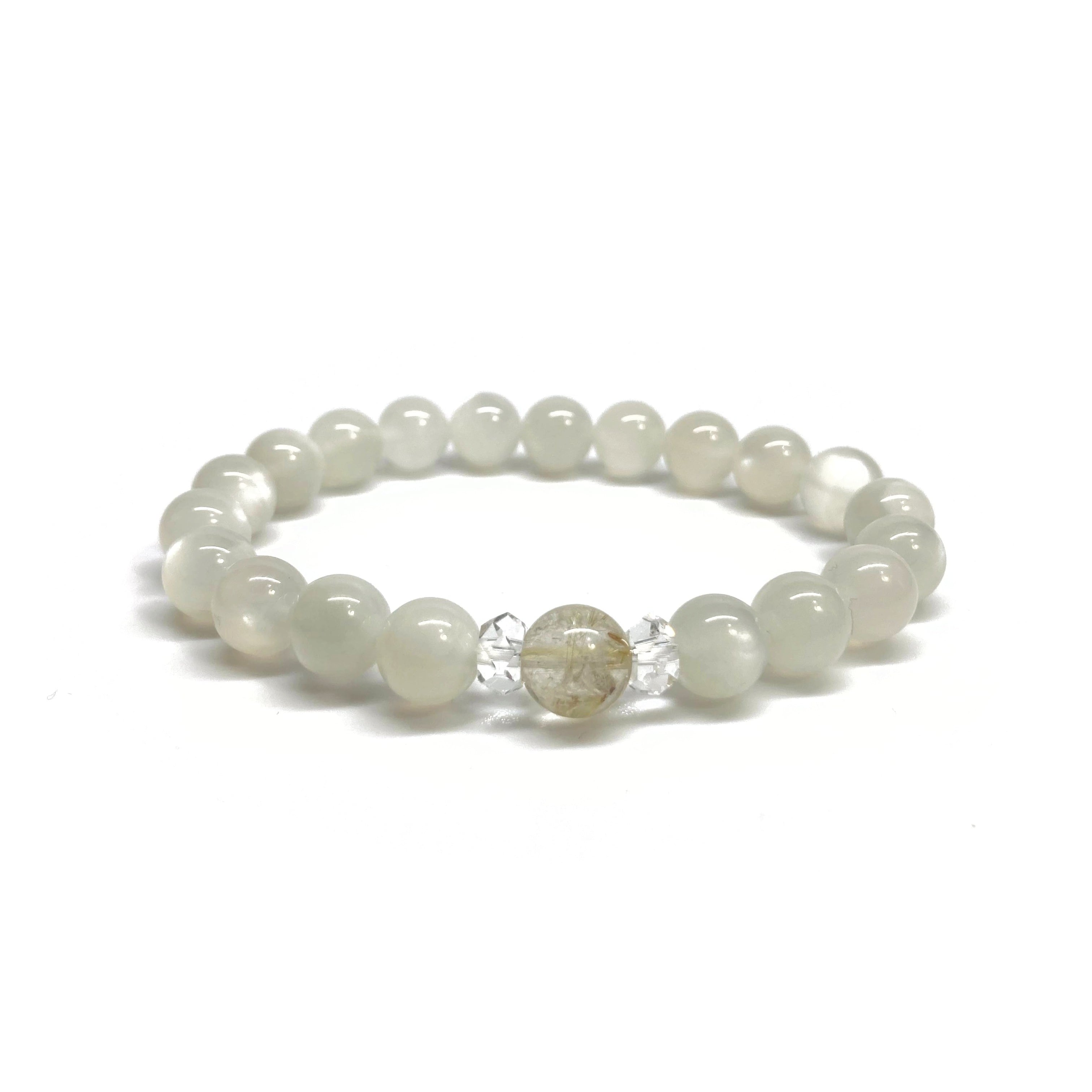 ルチルクォーツ&ムーンストーン ブレスレット パワーストーン / メンズ