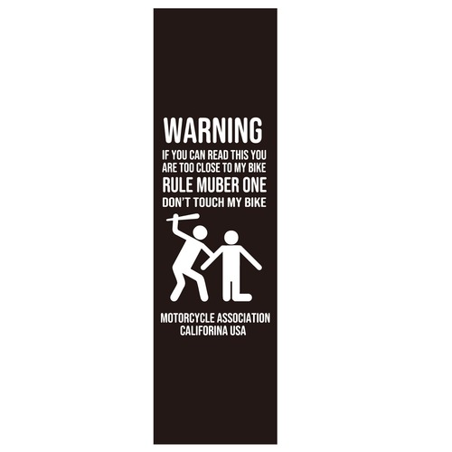 バイク セキュリティ ステッカー USA MOTORCYCLE WARNING DECAL : MOST-001BK