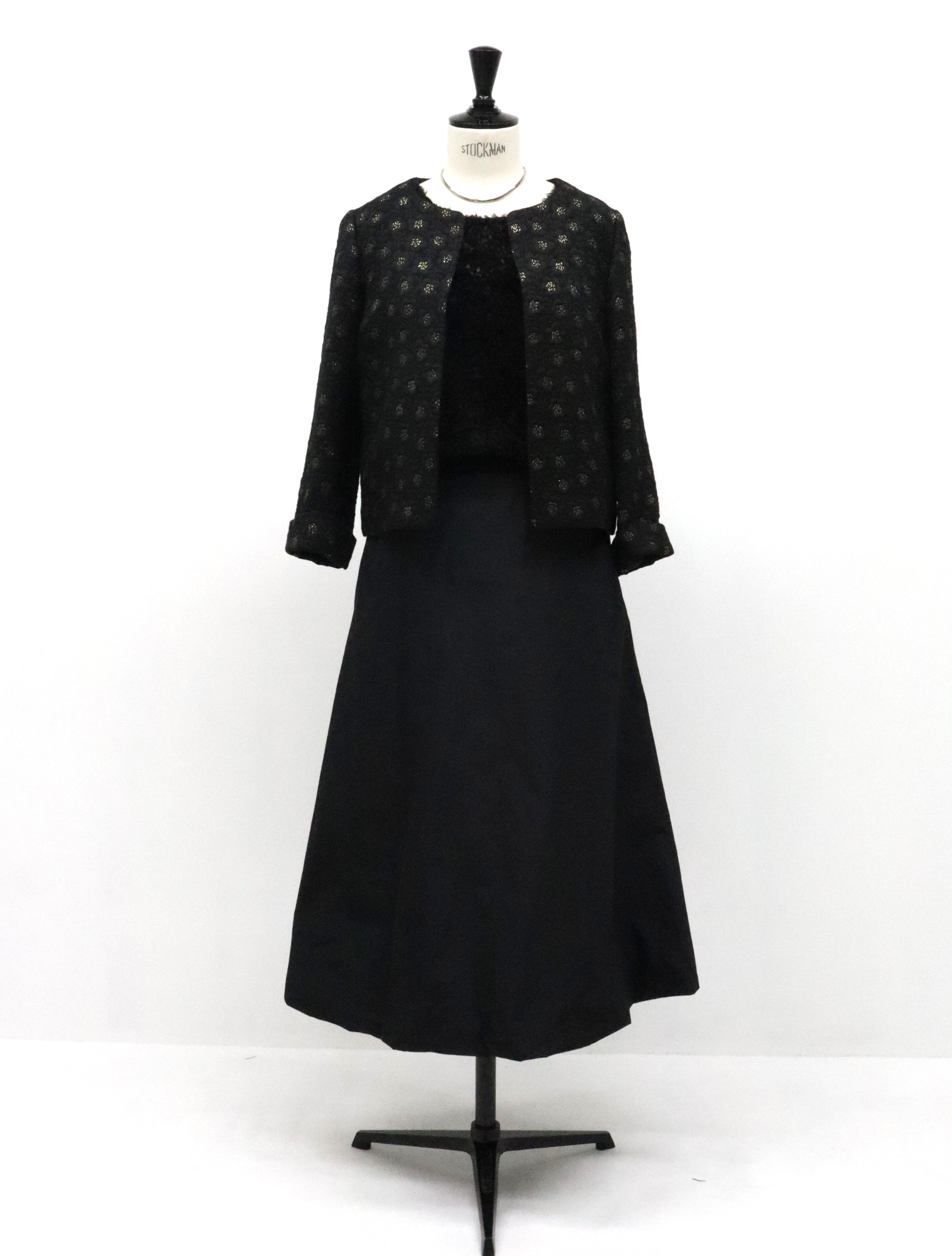 フラワーラメキルトジャケット(ブラック)