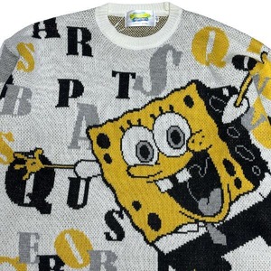 「SpongeBob Monogram Crew Knit White」