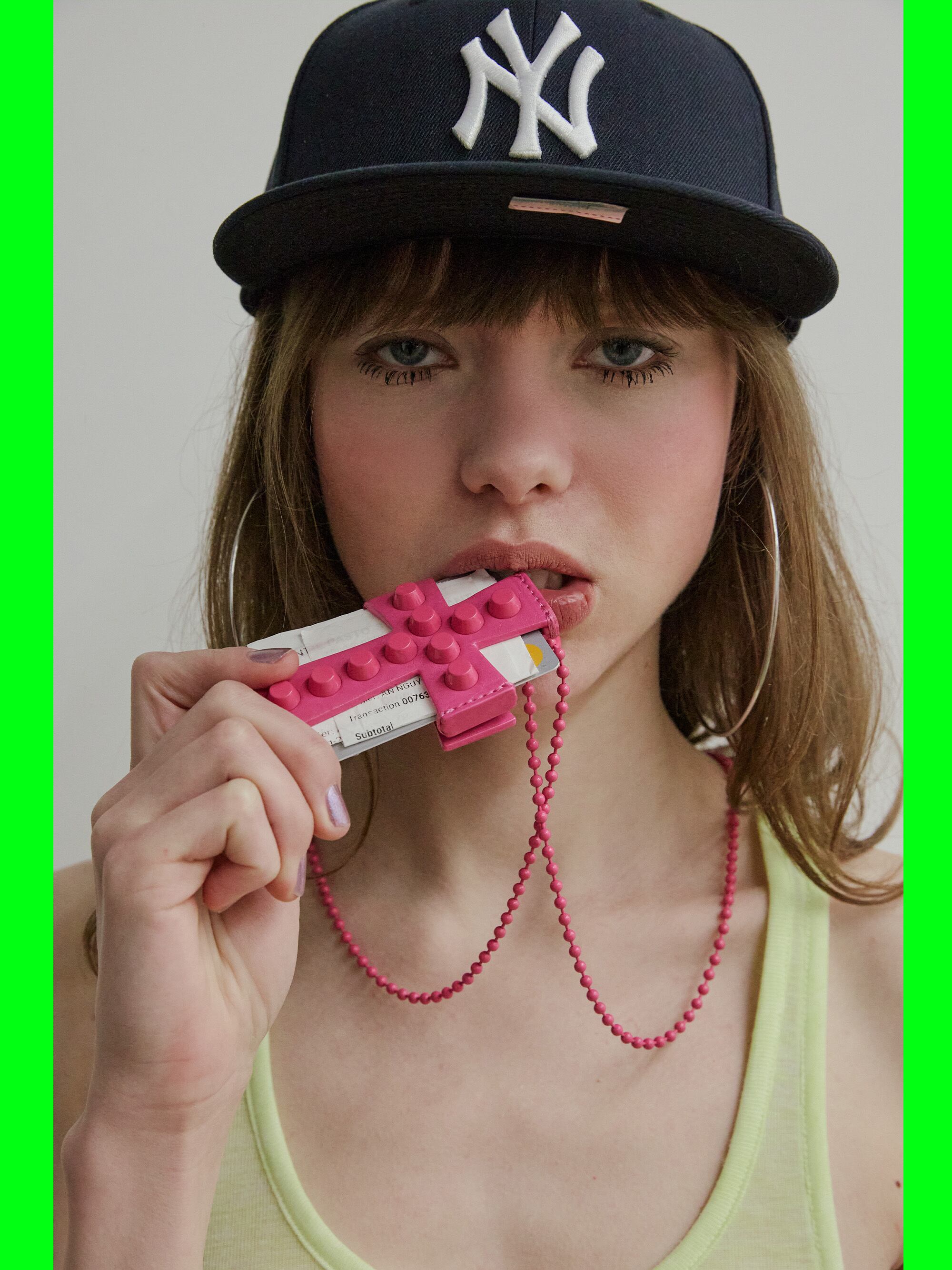 SCULPTOR] Cross Stud Strap Wallet Pink 正規品 韓国ブランド 韓国