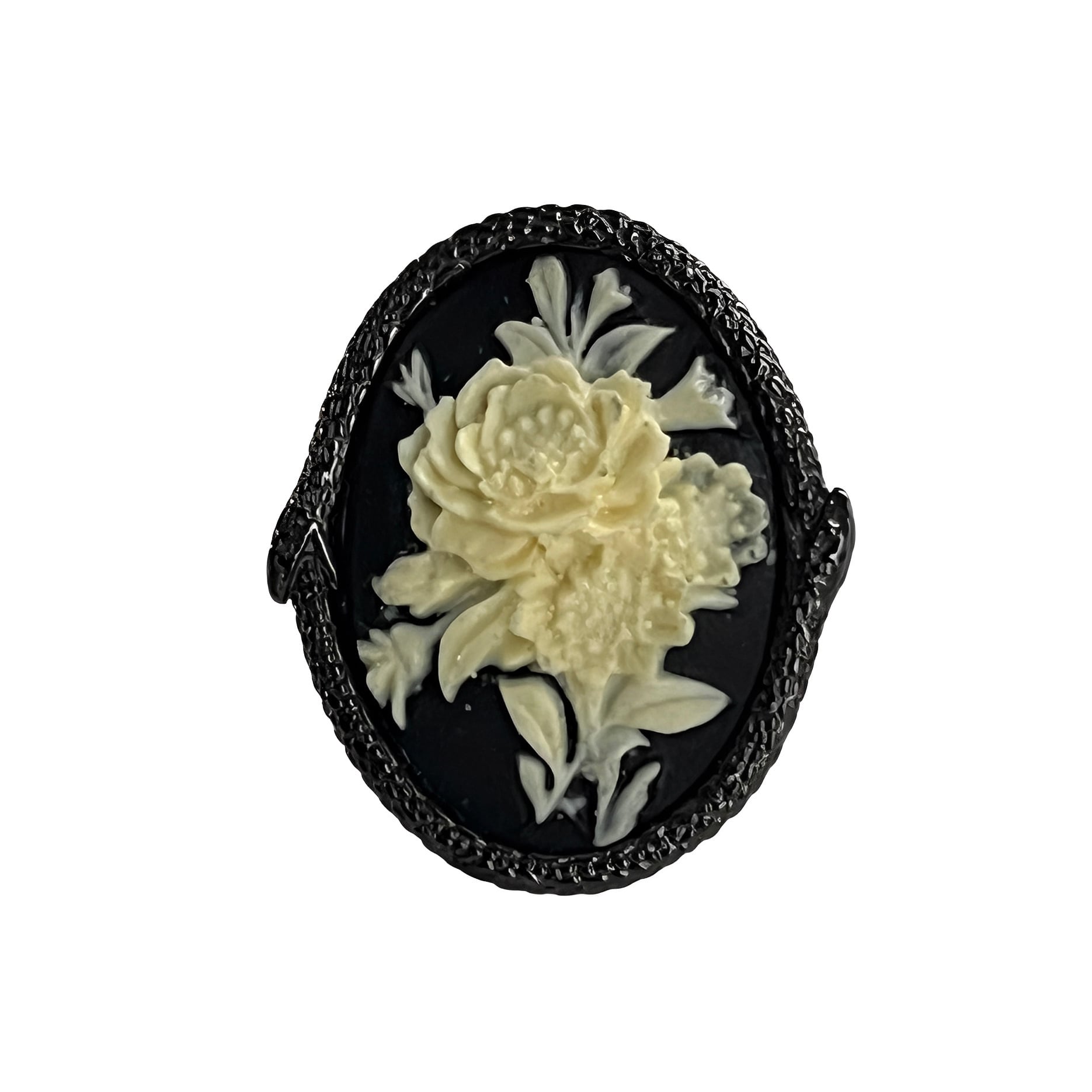 Vintage West German Cameo Ouroboros Oval Ring | 8