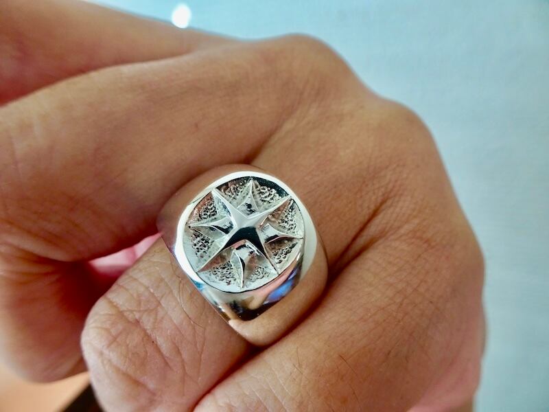 仁尾彫金『プラチナ、ラッキースカルリング』ハンドメイド195 仁尾彫金『プラチナ、ラッキースカルリング』ハンドメイド195