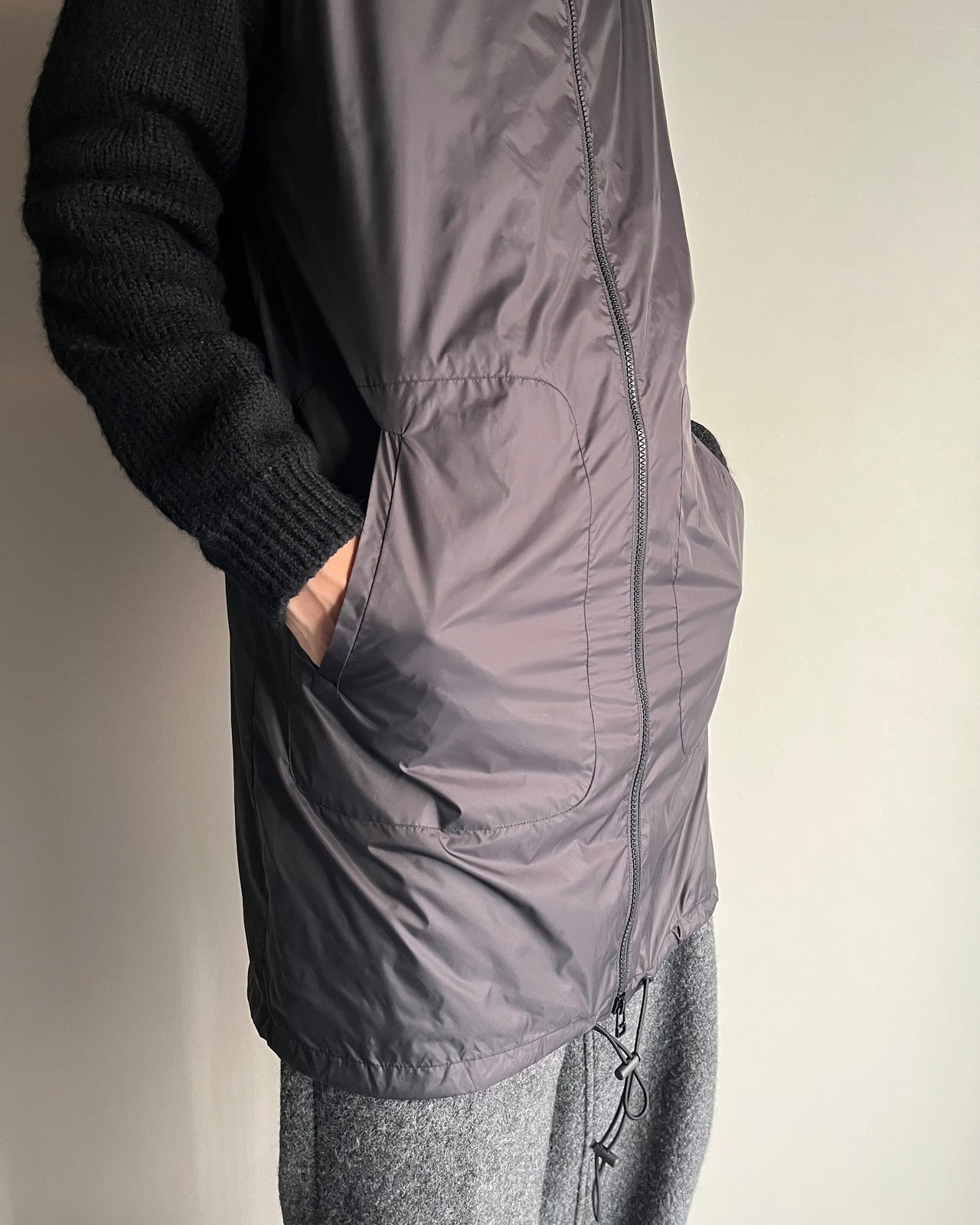 【3.1 Pillip Lim】long length nylon wool switching coat