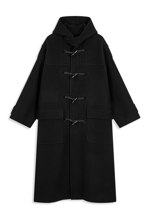 [OPEN YY] HOODED DUFFLE COAT, BLACK 正規品 韓国ブランド 韓国通販 韓国代行 韓国ファッション オープン ワイワイ 日本 店舗