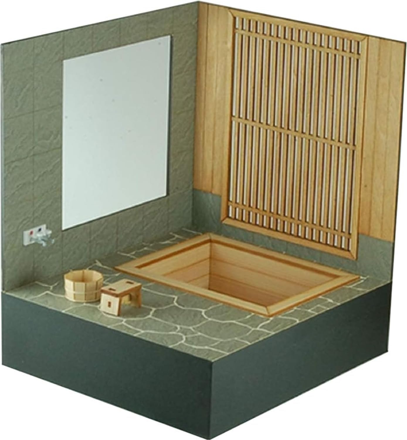 【人気】Cobaanii mokei工房 コバアニ模型工房 1/12 和の造作シリーズ 檜の露天風呂 木製ミニチュアキット WZ-012 組立キット WZ-012