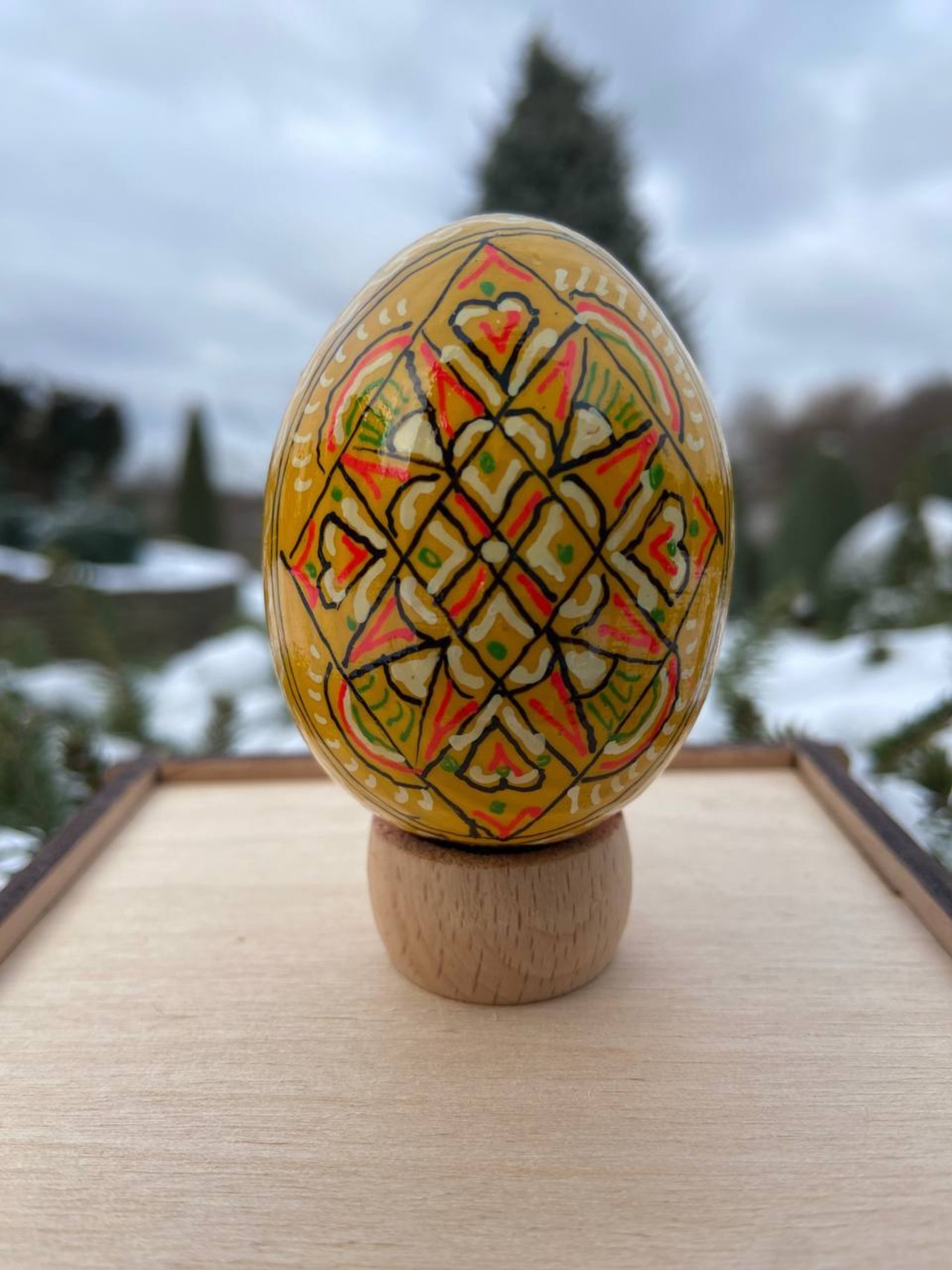 装飾用プィサンカ（イースターエッグ）with stand　コロミヤ博物館モデル - 1