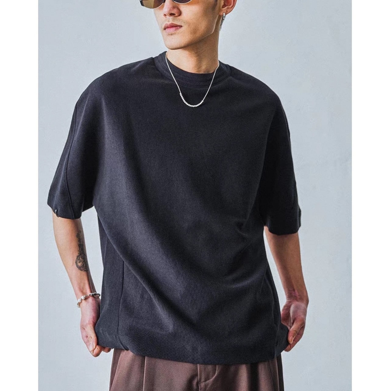 Washed mock neck tee 1486 - 10