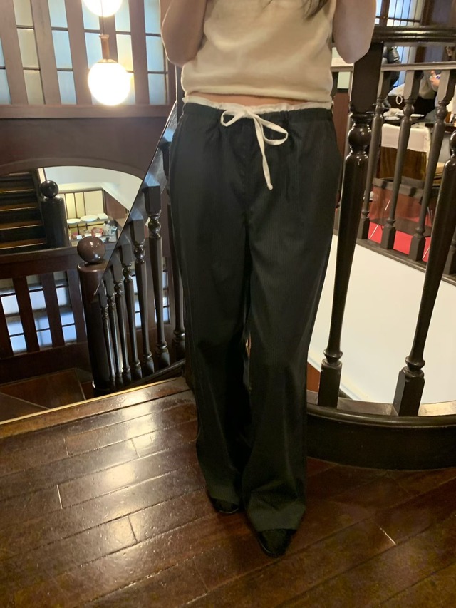 (予約) vegetable / Rune stripe slacks 3color
